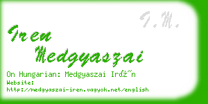 iren medgyaszai business card